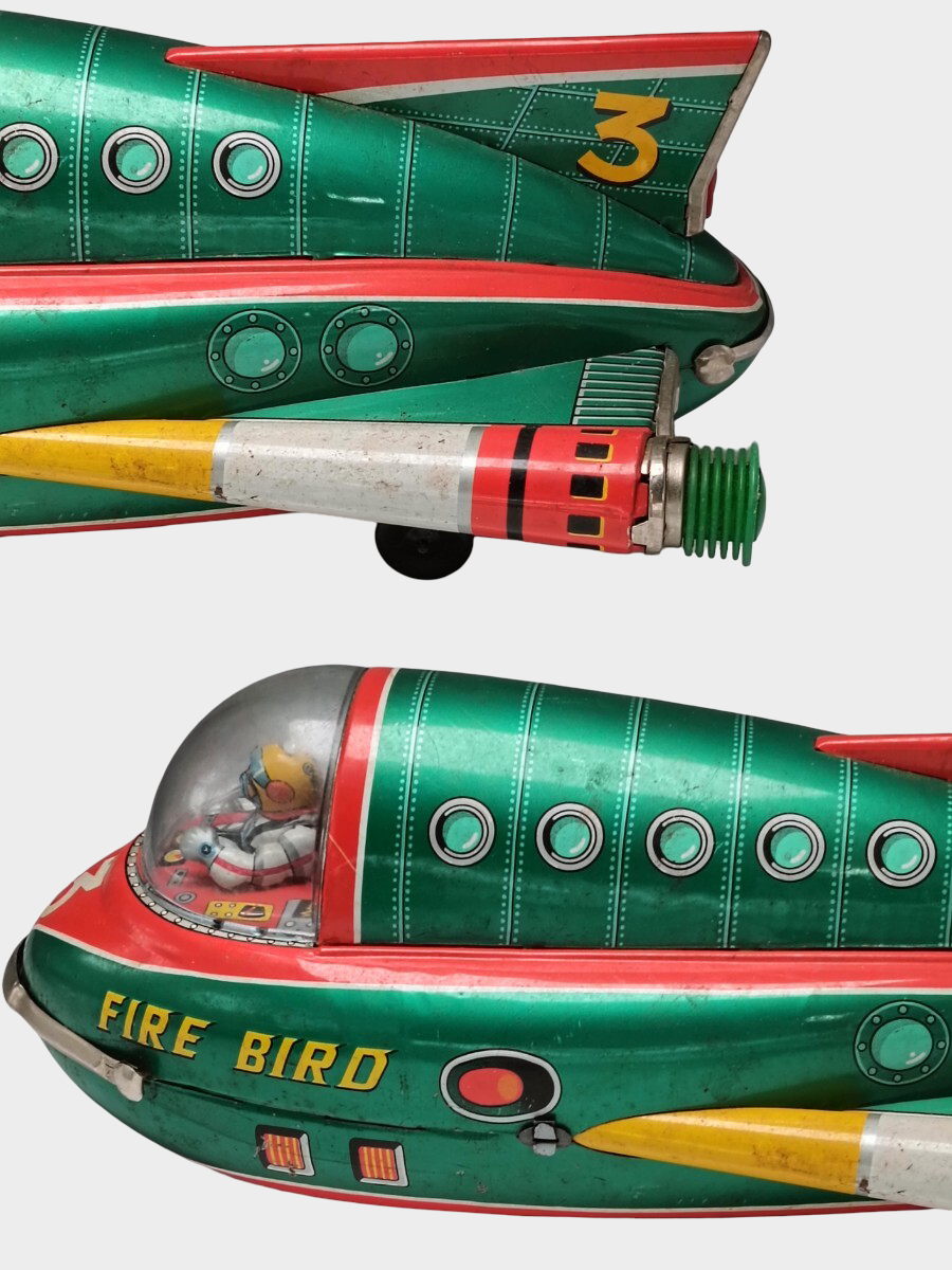 1960s Japanese Tin Toy Space Patrol “Firebird” | Battery-Powered Space Ship | Masudaya Showa Era
