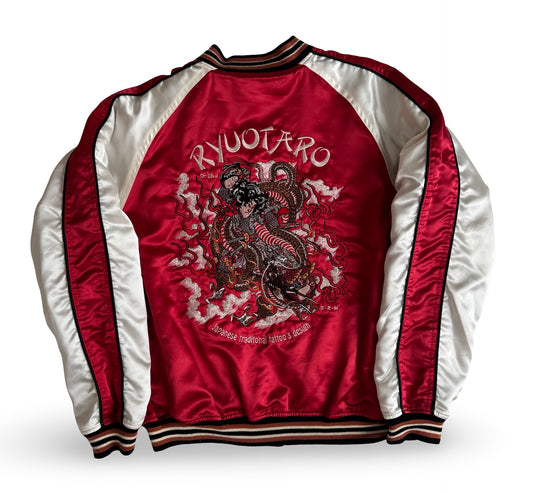 Tedman ×Tedman Clothing Efu-Shokai BRM Shuten-Dōji “King of Ogre” Reversible Velvet Sukajan (Ryūtaro Red Reverse)