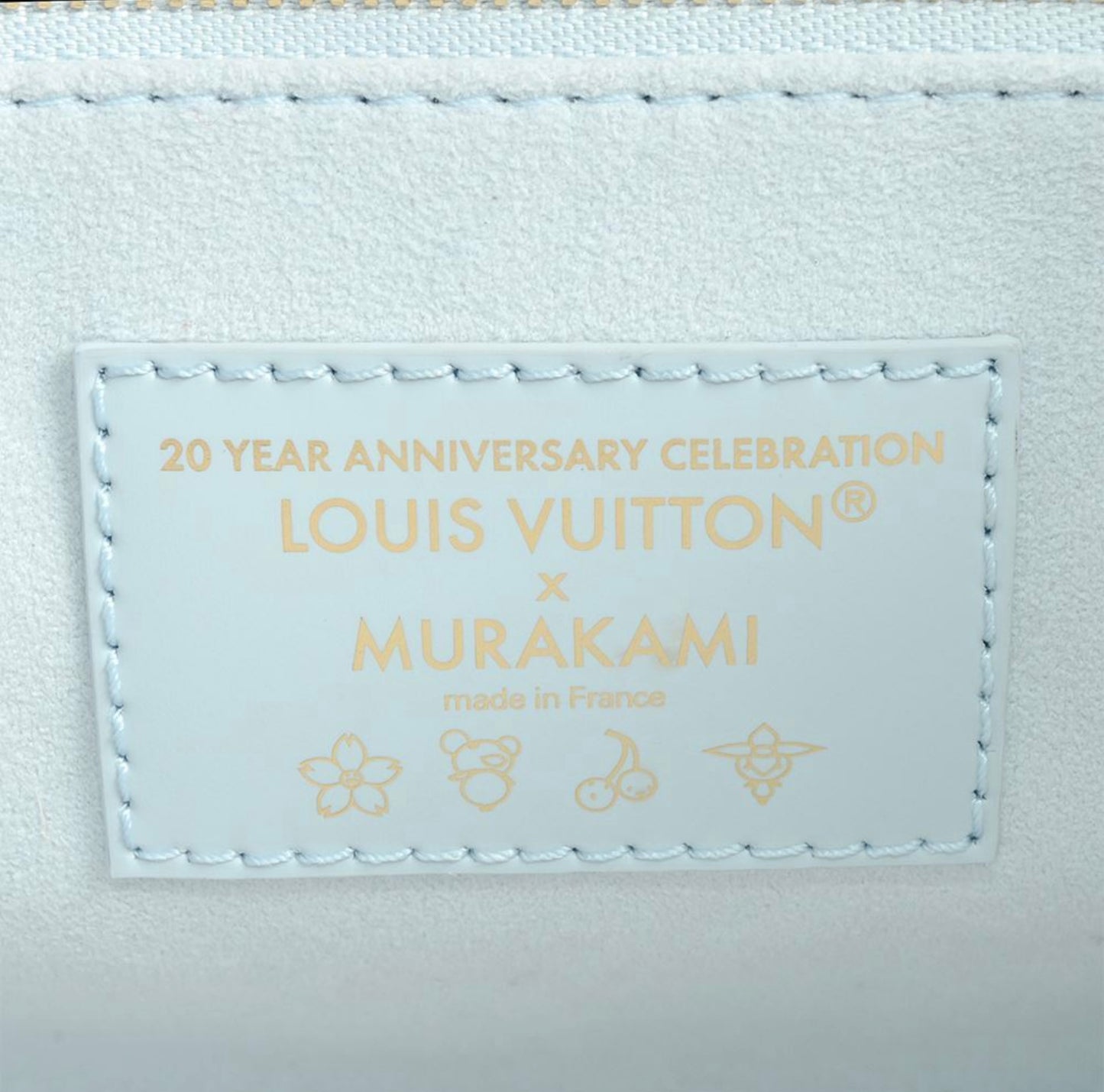 Louis Vuitton × Takashi Murakami "On The Go" PM M13836 Washed Blue Panda Monogram Empreinte Leather RFID Limited Edition Bag