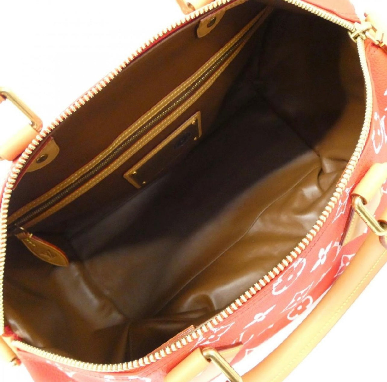 Louis Vuitton Monogram P9 Speedy Bandoulière 40 Rouge M24420 w/ Pouch | Limited Edition Matte Gold Hardware Boston Bag