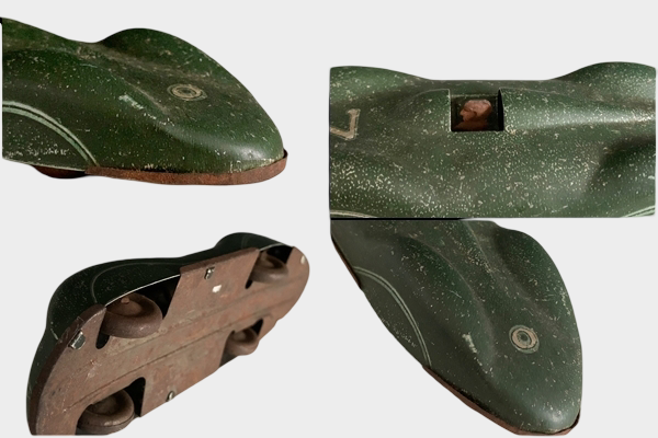 Vintage AUTO UNION Type C 1937 Streamlined Tin Racing Car Model, Pre-War Grand Prix Form