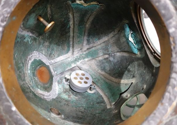 Antique Japanese Brass Diving Helmet TOA Tokyo Vintage Maritime Diver Helmet Industrial Nautical Artifact