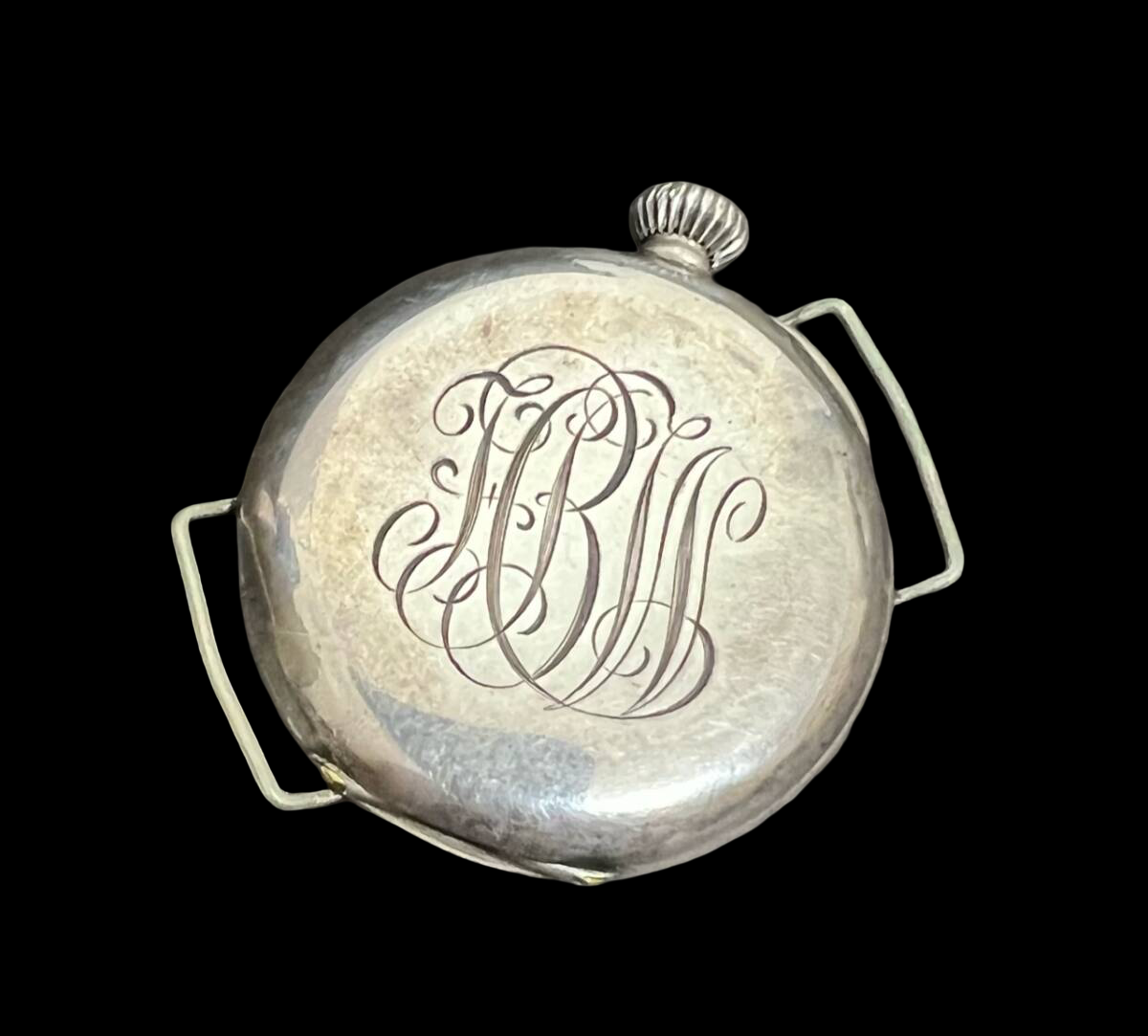 Tiffany & Co. Antique Driver’s Watch ca.1900 – Early Wristwatch Conversion, Sterling Silver 93.5%, Porcelain Dial, 41mm, Rare Tiffany Movement