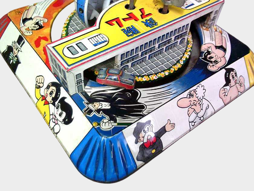 Showa Japanese Tin Flying-Action Astro Boy (Tetsuwan Atom) Toy — Wind-Up Display Artifact