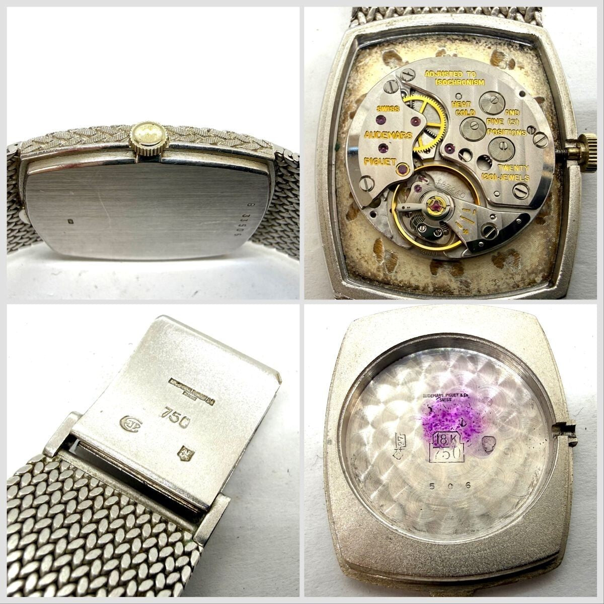 Audemars Piguet Cobra 18K White Gold · Black 12-Diamond Dial · Cal. 2090 · 82.9g Manual-Wind Integrated Bracelet Watch