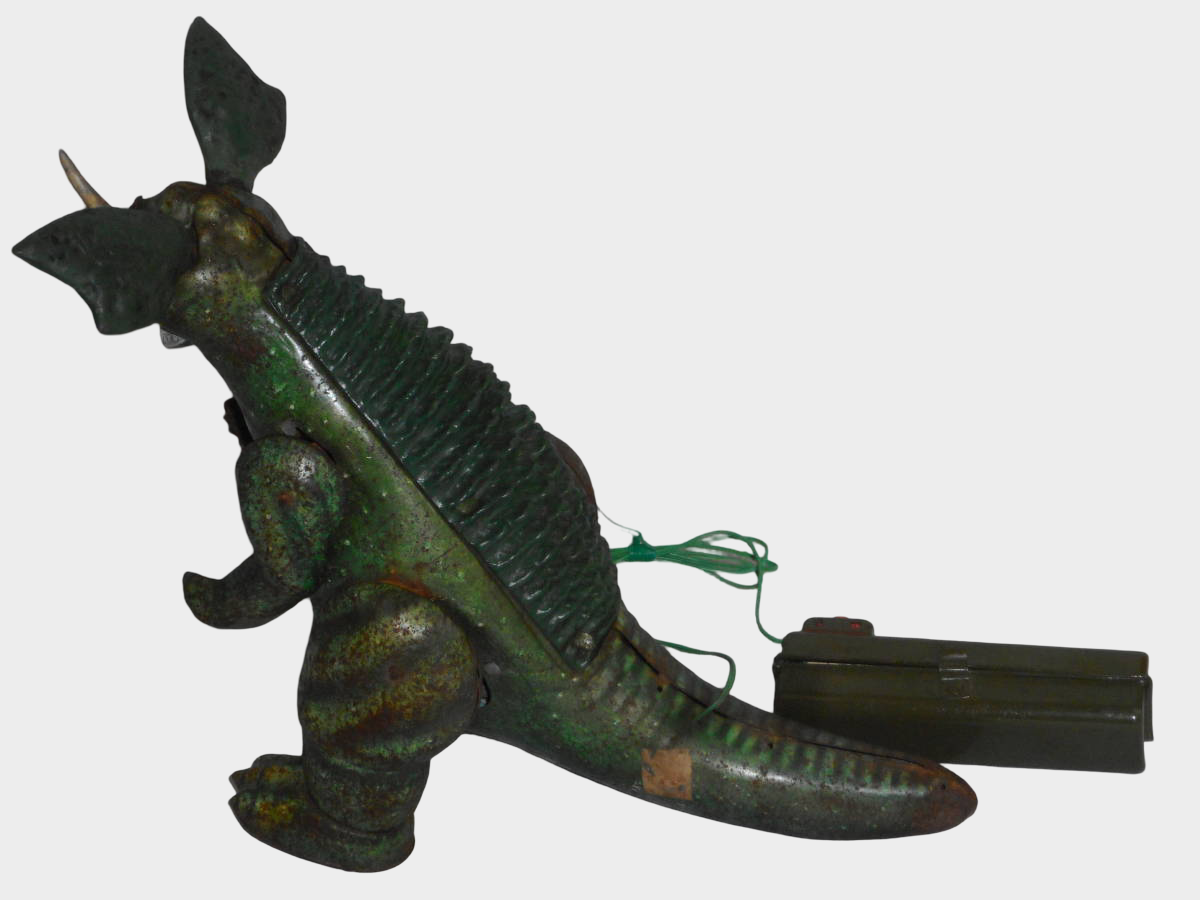 Bullmark Baragon Electric Walking Tin Kaiju | Showa-Era Ultraman Monster with Controller