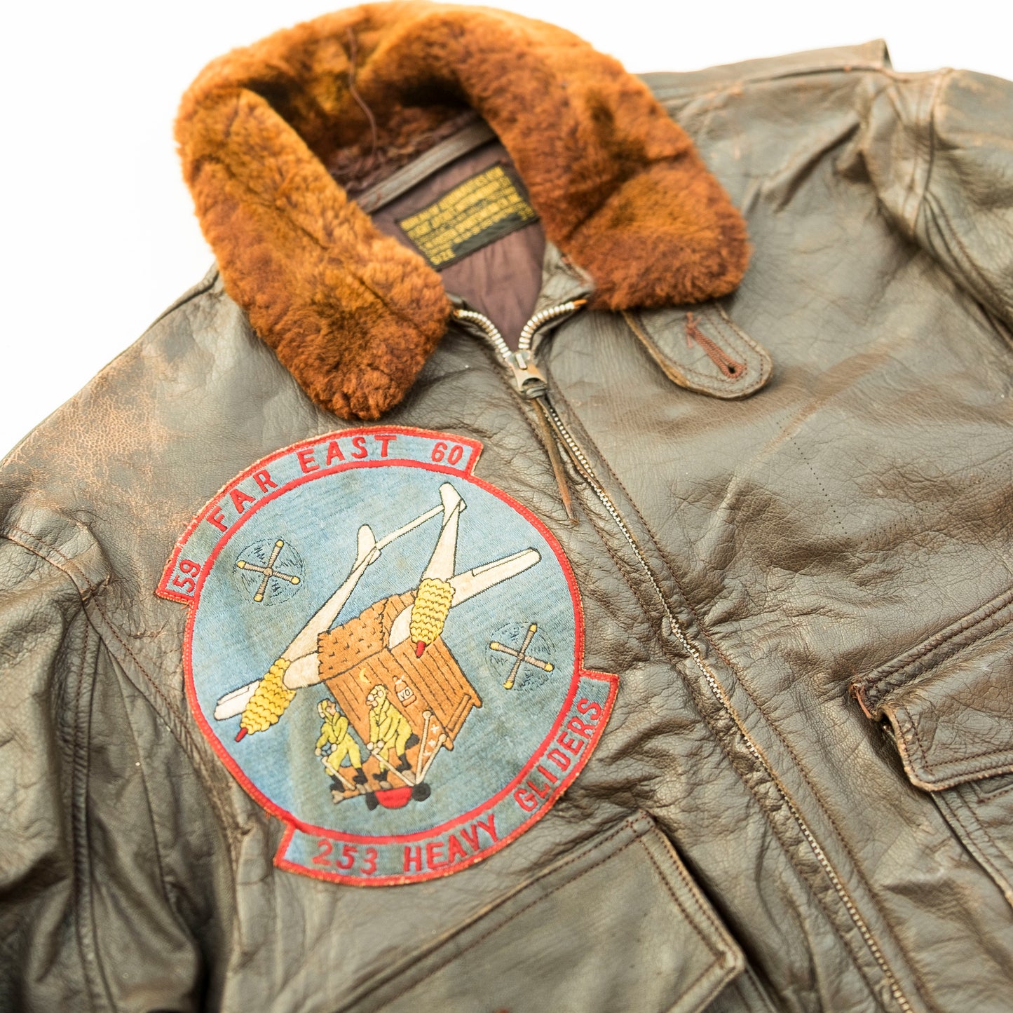 Authentic Collectible Vintage A-2 Patches Military Flight Leather Bomber Jacket