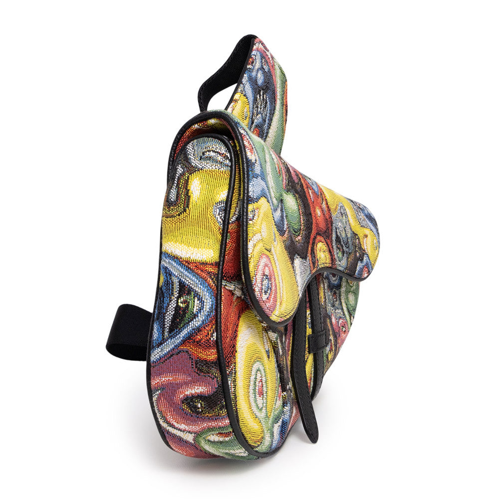 Dior x Kenny Scharf Saddle Bag Multicolor Jacquard Crossbody Bag SS21