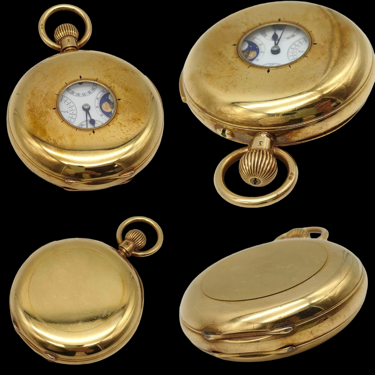 Donne & Son 18K Gold Antique Grand Complication Pocket Watch – Minute Repeater, Perpetual Calendar, Moonphase – Rare English Horology