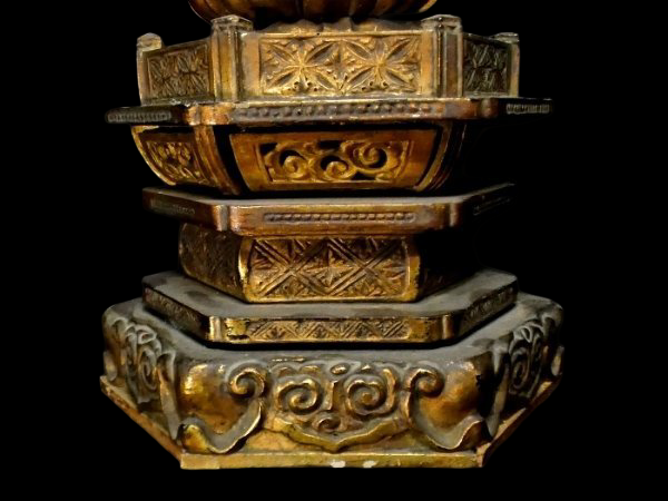 Edo-Period Amida Nyorai Triad | Monumental Wooden Gilt Buddhist Sculpture | Temple-Scale Centerpiece | c. 58cm