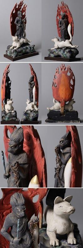 Akiba Gongen Zushi Shrine with Fudo Myoo Edo Period Esoteric Buddhist Guardian Cabinet