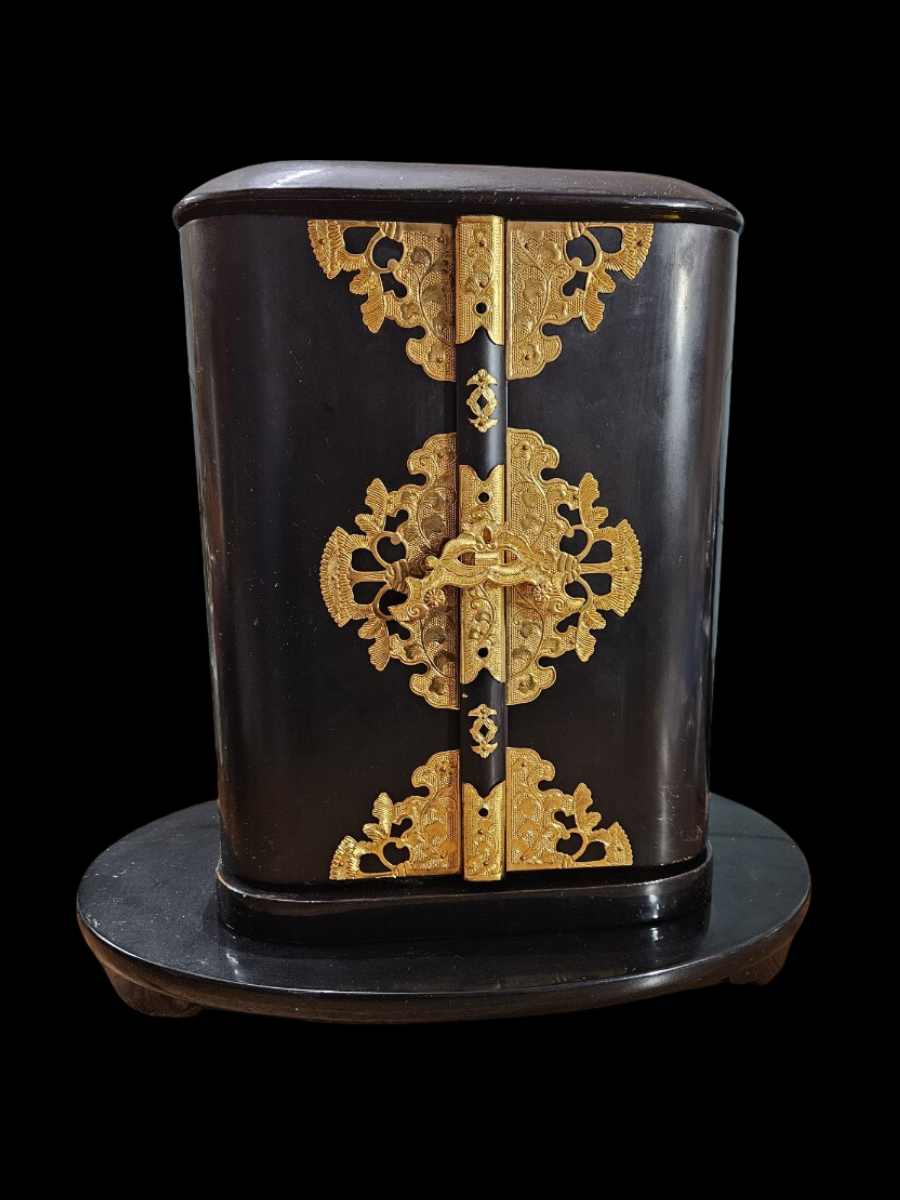 Edo–Meiji Zushi Shrine with Ascetic Monk Figure | Wood Carving & Polychrome Buddhist Folk Icon