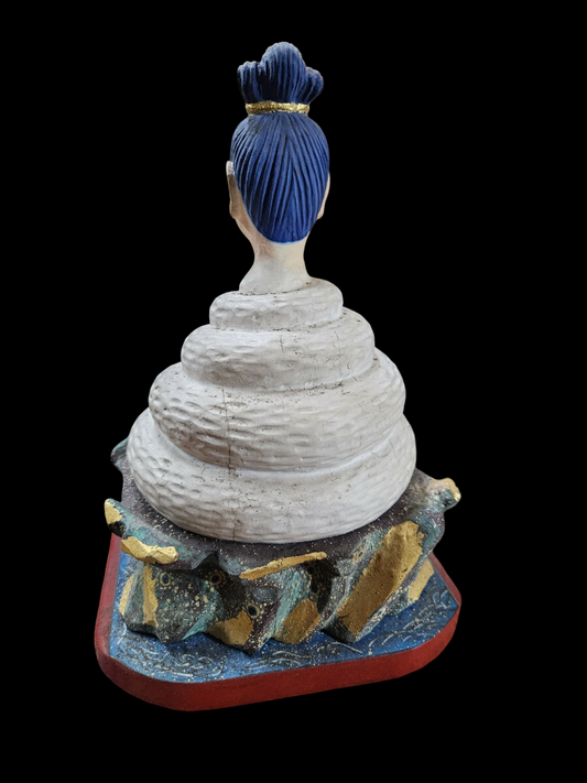 Edo–Meiji Zushi Shrine with Ascetic Monk Figure | Wood Carving & Polychrome Buddhist Folk Icon