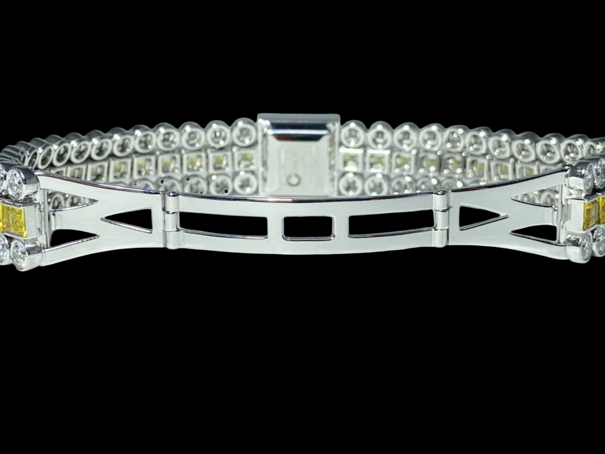 Harry Winston Signature Baguette Jewelry Watch 120LQ14W WG × Fancy Yellow & White Diamonds – Ultra High Jewelry Timepiece – SA Rank