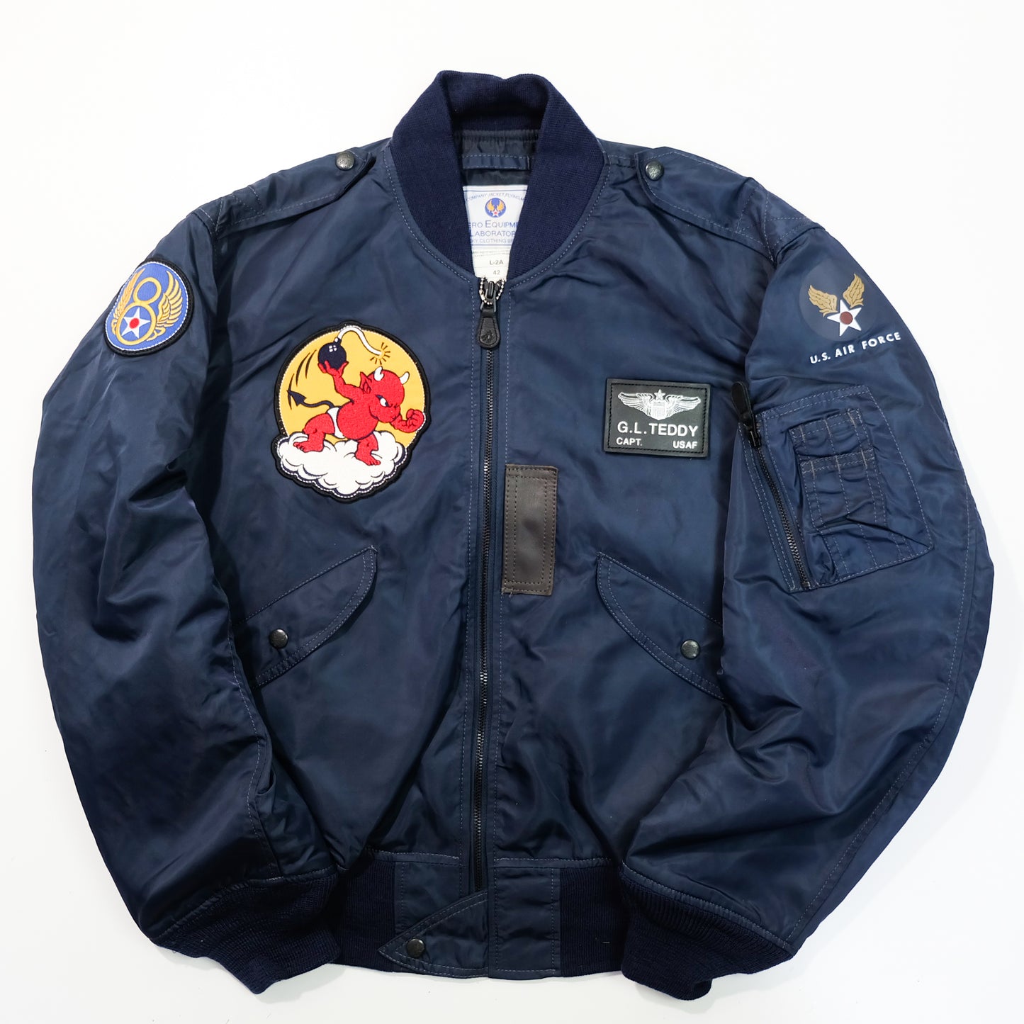 TEDMAN Ted Company Fighting Teddy L-2A Flight Jacket USAF Devil Air Bomb 91 Size 42
