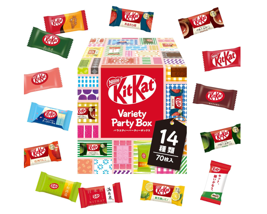Japan KitKat Variety Party Box 70 Pieces Set | 14 Flavors Assorted