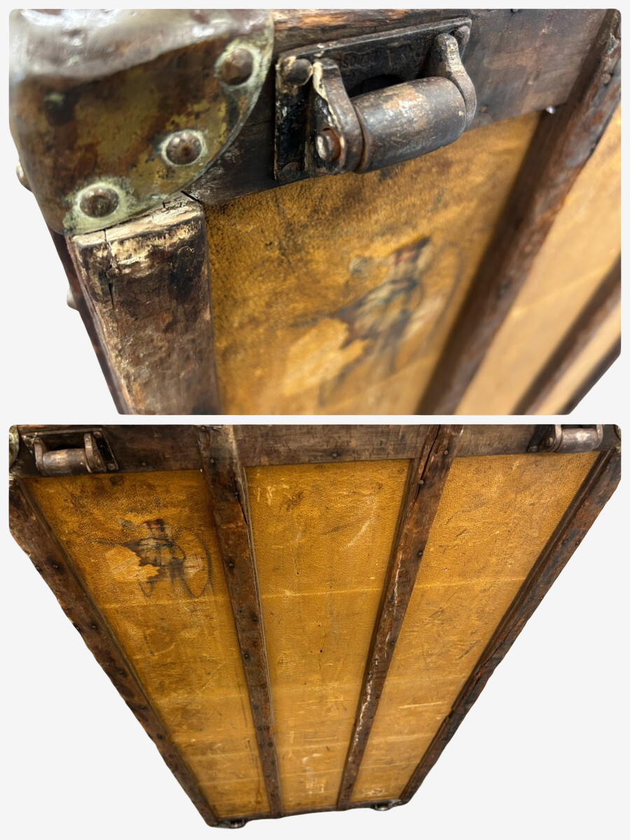 Louis Vuitton Monogram Courrier Steamer Trunk, Rue Scribe & New Bond Street Label, circa 1900–1910, 122 cm