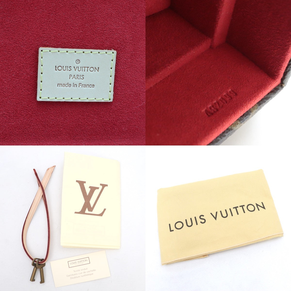 Louis Vuitton Coffret Joaillerie M13513 Monogram Jewelry Trunk with Red Velvet Interior and Removable Tray