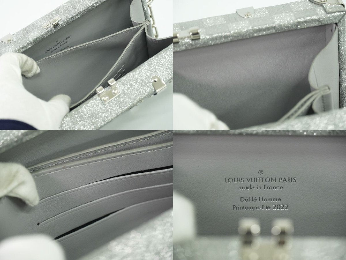 Louis Vuitton Damier Glitter Mini Trunk – Silver Coated Canvas · RFID Tag · France Made · AB/A Rank Collectible