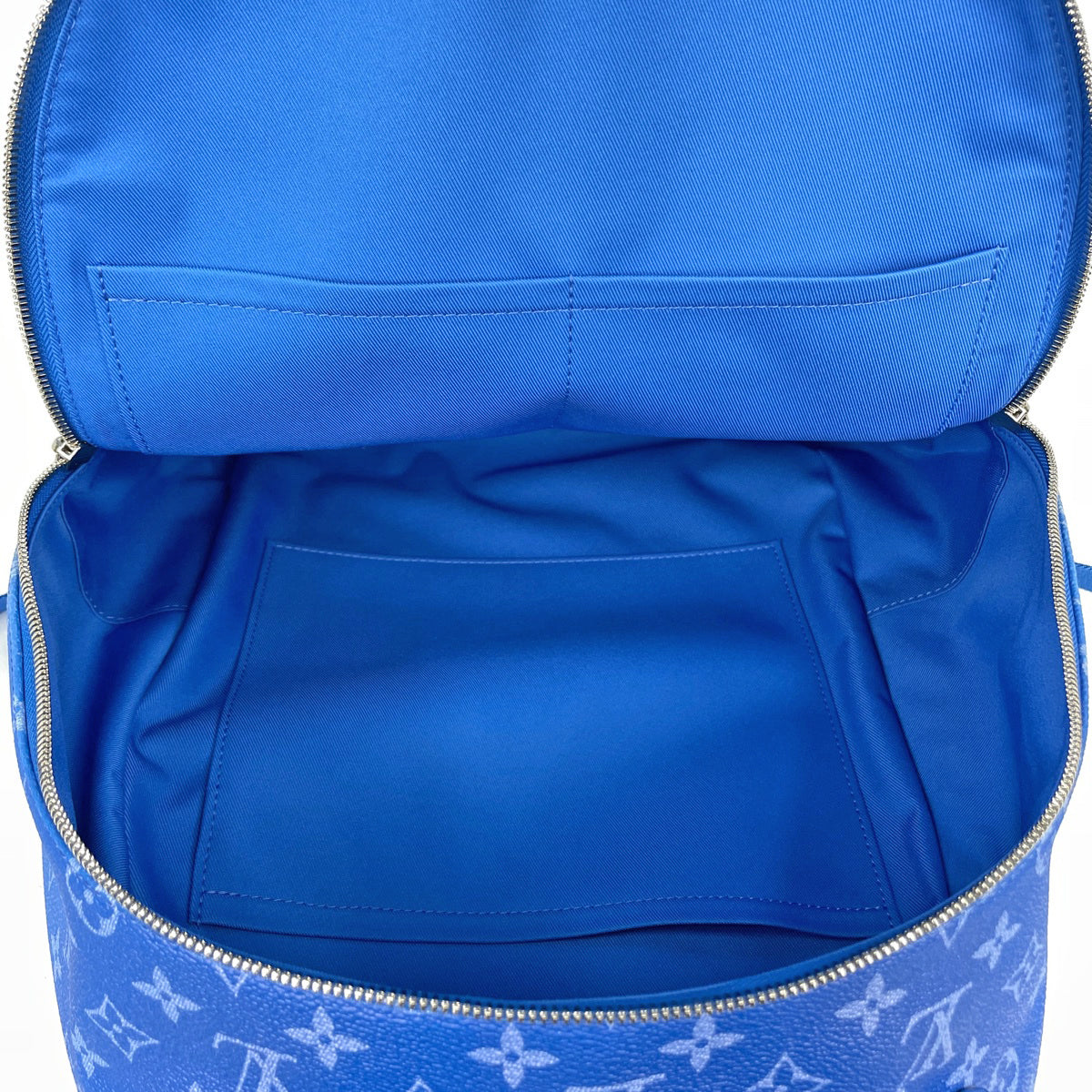 Mochila multibolsillos Louis Vuitton Virgil Abloh Monogram Clouds M45441, lona revestida azul, FW20
