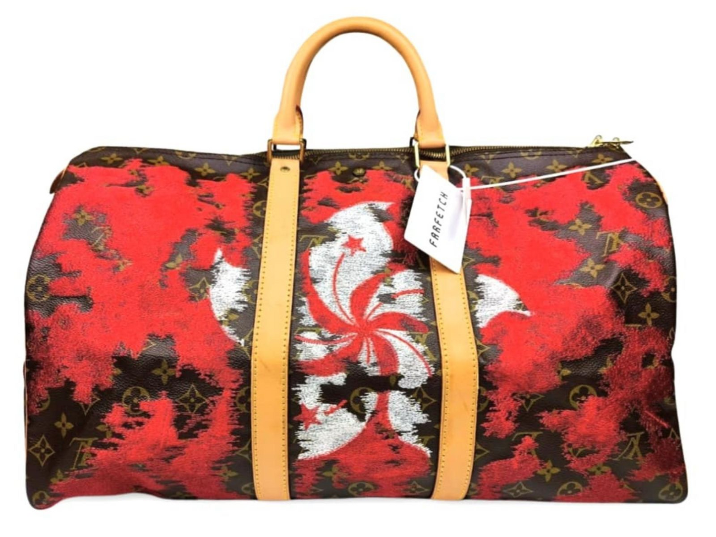 Louis Vuitton x Jay Ahr Vintage Keepall Hong Kong Flag One of One Hand Embroidered Farfetch Capsule Collector Archive Piece
