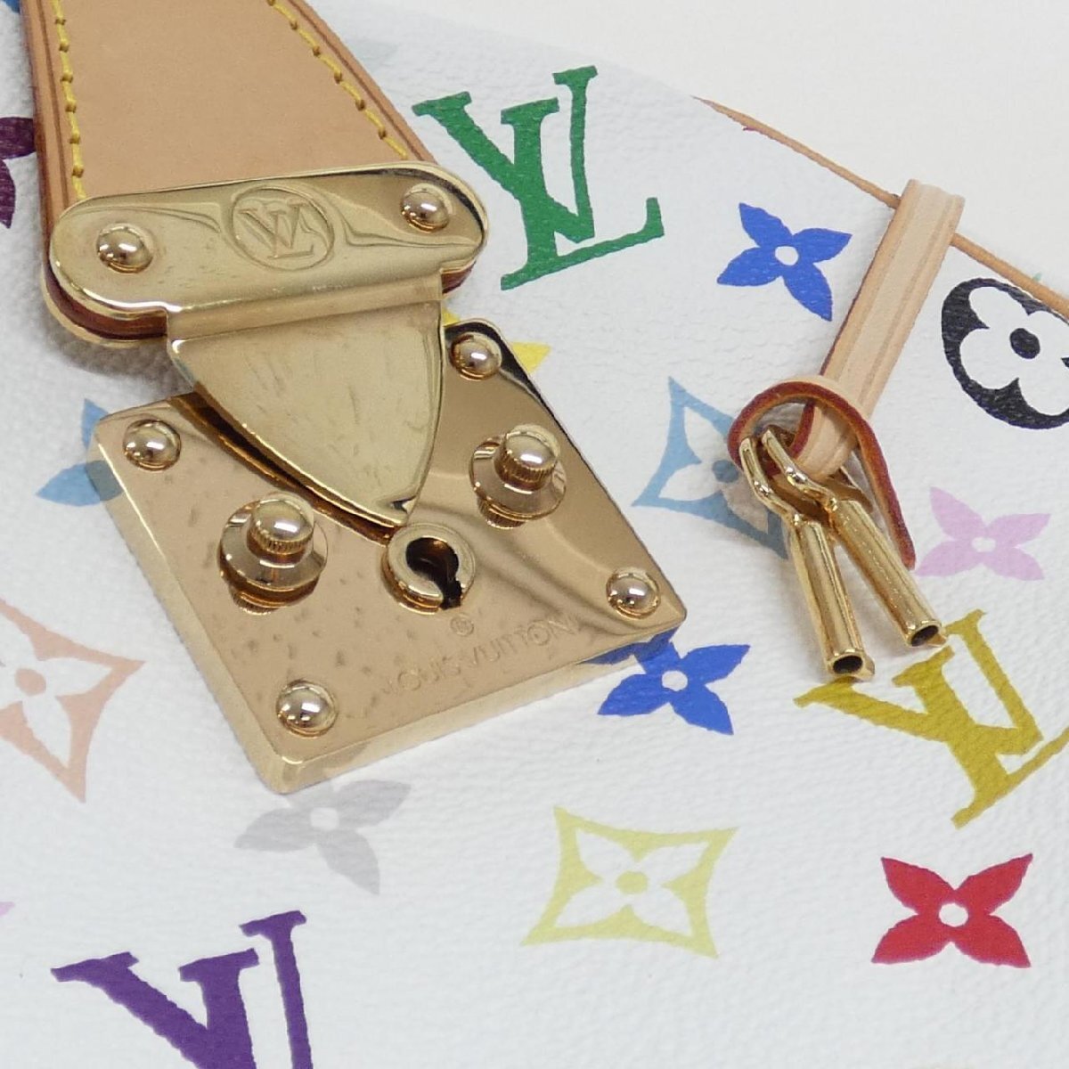 Bolsa de viaje vintage Louis Vuitton × Takashi Murakami Keepall 45 M92641, Monogram Multicolore Blanc