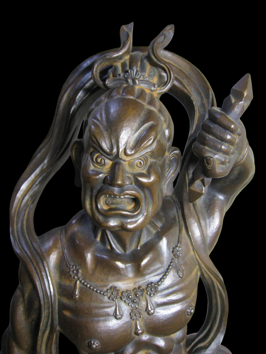 Takamura Koun — Agyo & Ungyo (Nio Guardians), bronze; publisher-certified edition, Showa-era release; highly detailed pair, approx. 56–56.5 cm