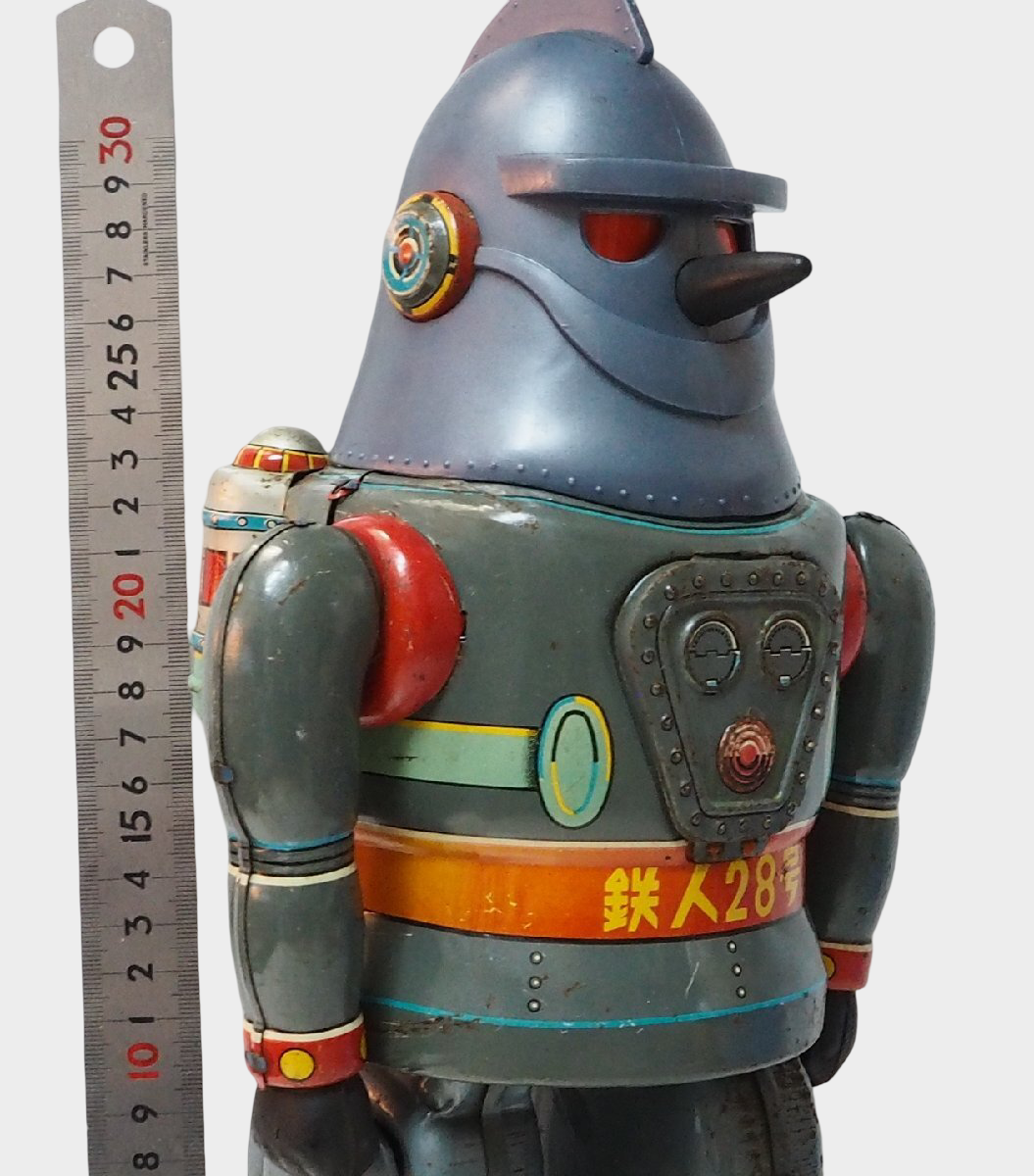 Nomura Tetsujin 28-go No.2 Silver Tin Robot Walking | Early Showa Japanese Giant Robot Toy