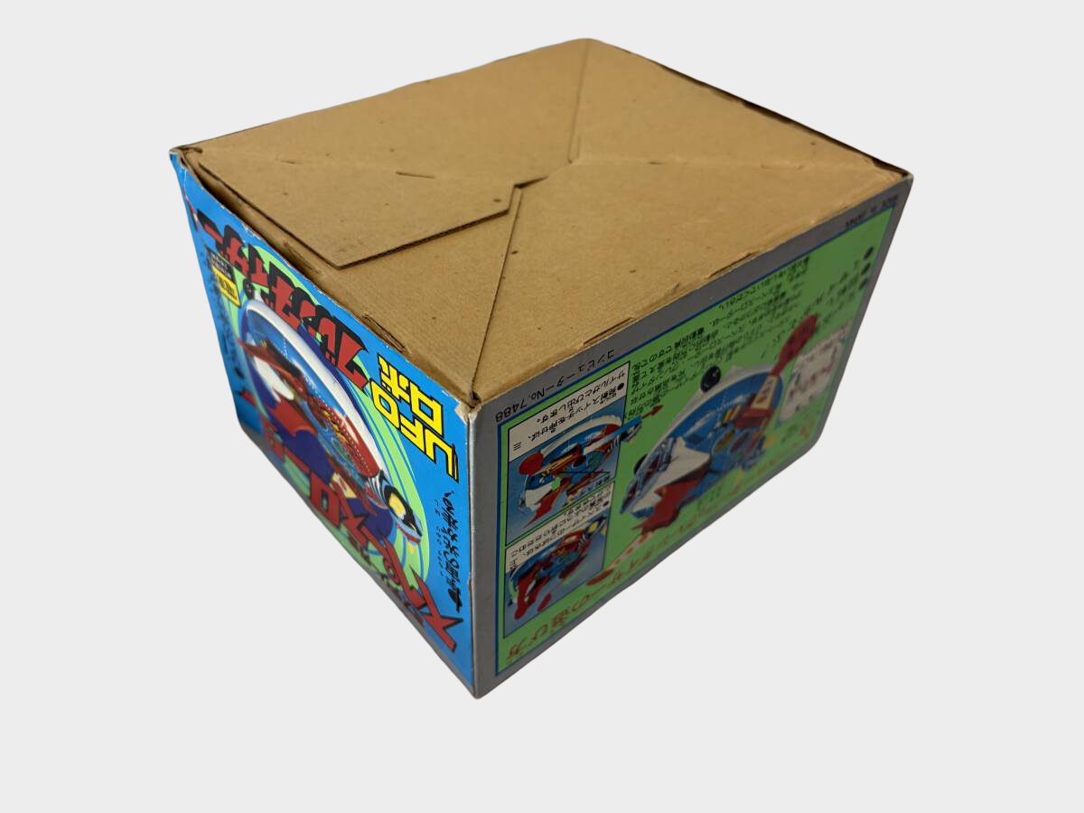 Popi UFO Robo Grendizer Mystery Saucer Tin Toy with Box — Showa Japan Space Vehicle