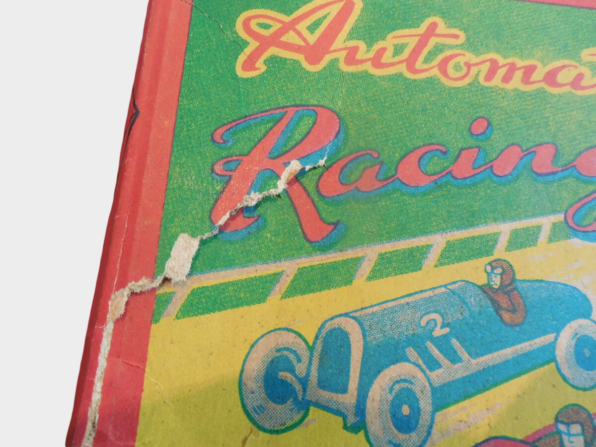 Pre-War Japanese HAJI Tin Automatic Racing Game Boxed Mechanical Toy