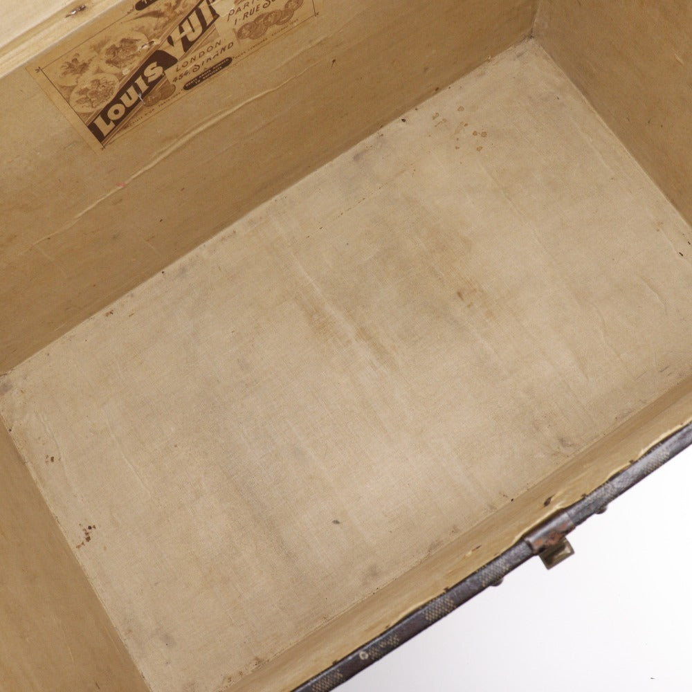 MUSEUM QUALITY Louis Vuitton Damier Canvas Trunk Brown – Large Antique Travel Case with Brass Hardware – Early 20th Century LV Collector Chest