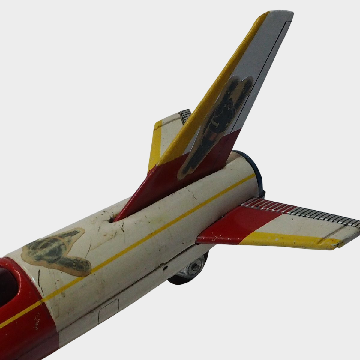 Tetsujin 28 Sky Rocket Tin Jet by Bandai | Showa Era Japanese Sci-Fi Aircraft Toy