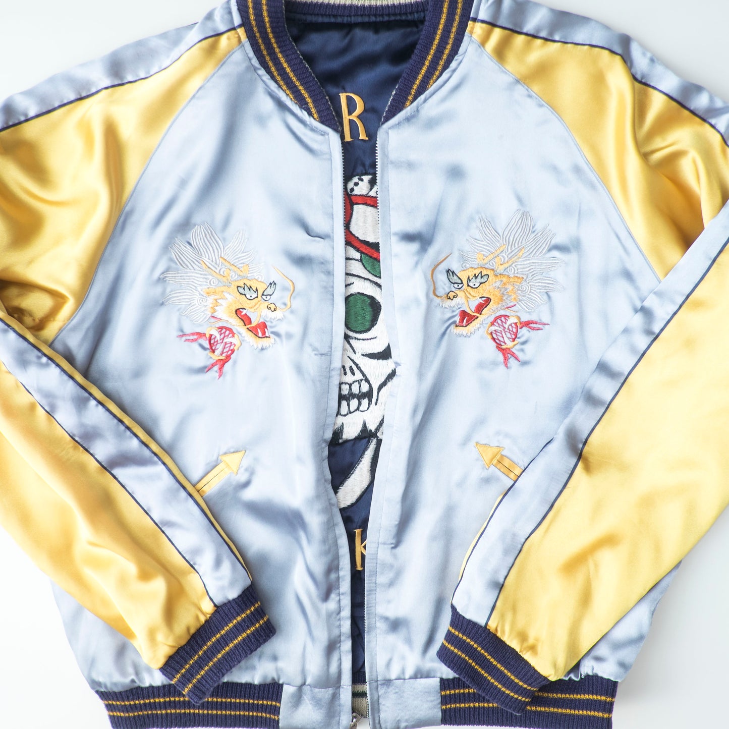 Rare 2007 Tailor Toyo TT11283 Yokota U.S. Air Force Skull Pilot Reversible Sukajan Jacket