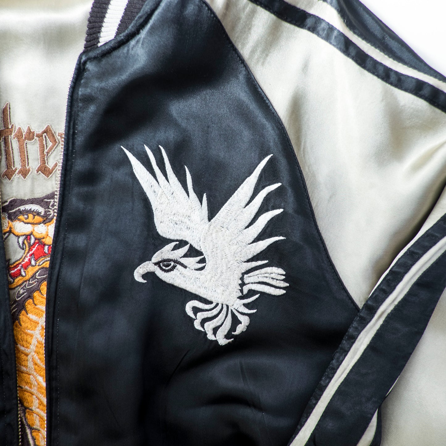 Vintage Back Street Crawler Reversible Sukajan Jacket Cobra Skull Eagle Roses Gothic Punk Japanese Souvenir Bomber
