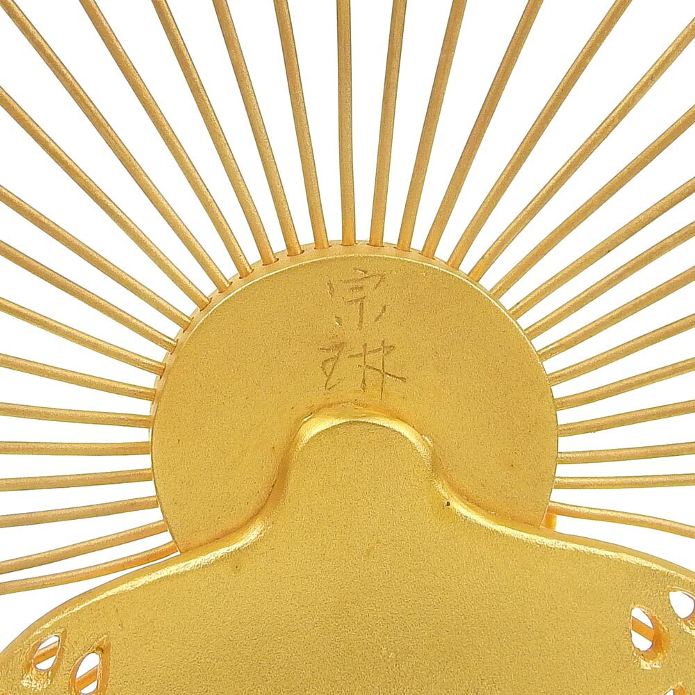 Solid K24 Yellow Gold Amida Buddha Statue — Radiant Halo Figure — High-Weight Collector-Grade Sacred Sculpture
