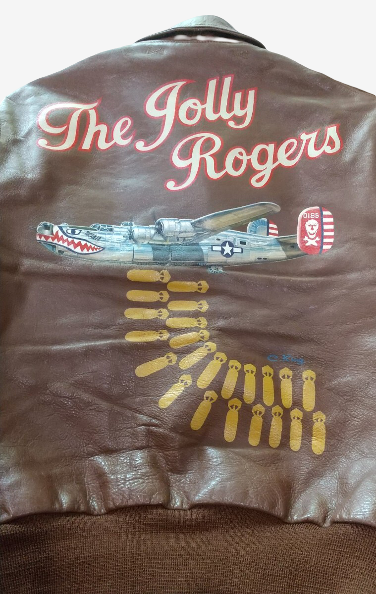 Toys McCoy A-2 Horsehide Flight Jacket Size 36 “Jolly Rogers” Nose Art Custom WWII Bomber Leather Collector Piece