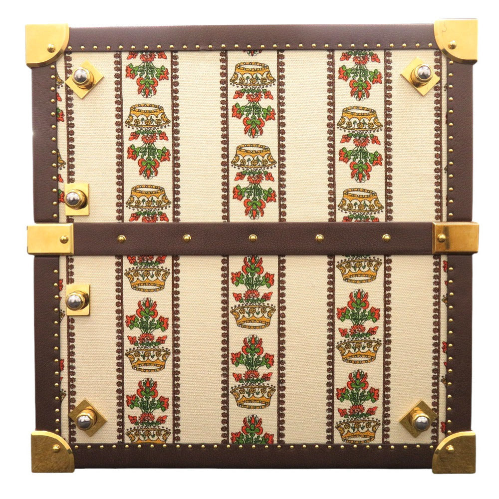 Gucci 100 Music 1940s Wardrobe Trunk – Canvas Leather Wood Steamer Closet – Rare Vintage Gucci Travel Case S Rank Collector Piece