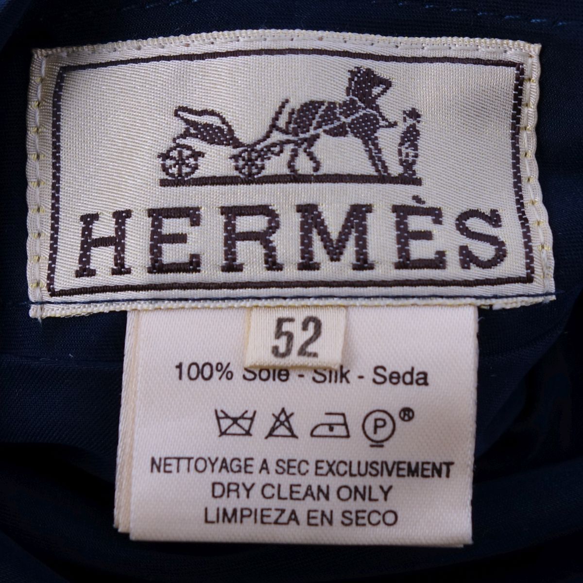 Vintage Hermes CONCERTO Reversible Silk Blouson Jacket Blue Musical Instrument Print Size 52 Archival