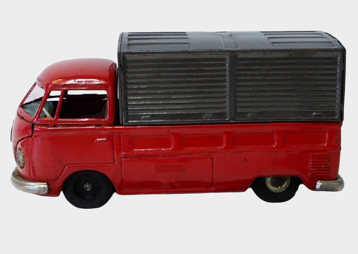 Vintage Bandai VW Type 2 Tin Truck Japan Showa Era Friction Toy Commercial Vehicle