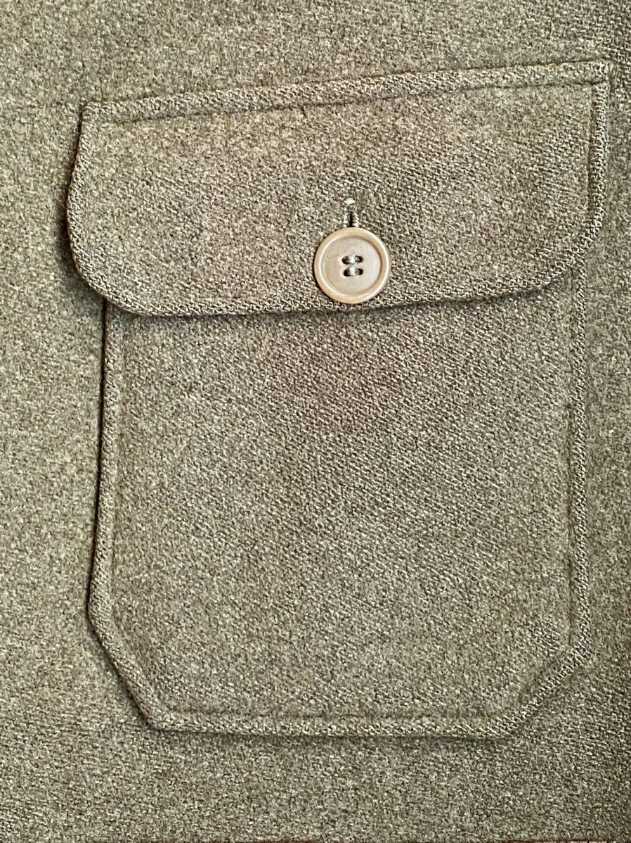 Vintage Early Wool A-1 Style Aviation Jacket Olive Button Front Knit Collar Military Flight Jacket Rare