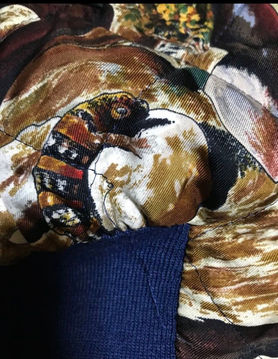 Vintage Hermès Silk MA-1 Western Frontier Cowboy Desert Print Jacket Size 48 Reversible