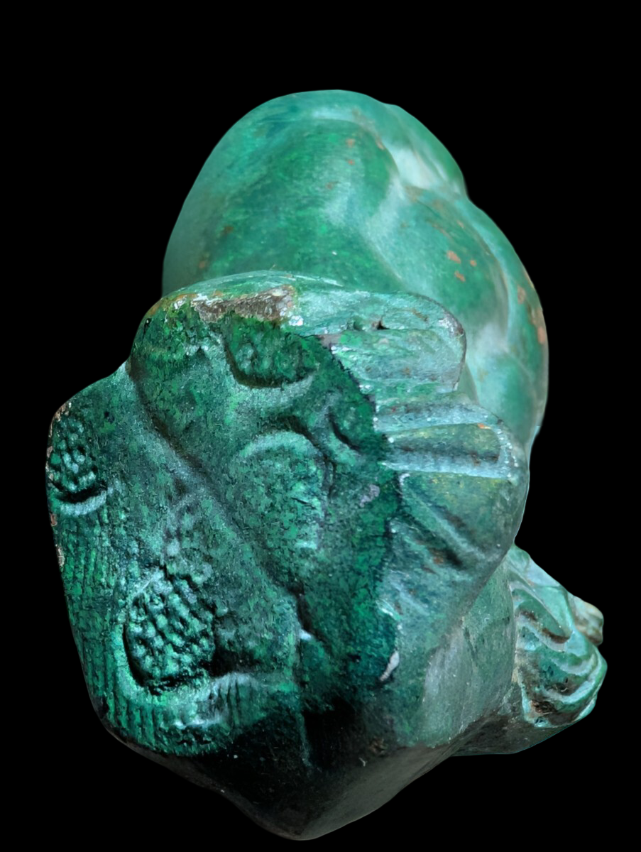 Vintage Showa Era Japanese Guardian Shishi Koma Inu Lion Metal Okimono with Jewel Ball