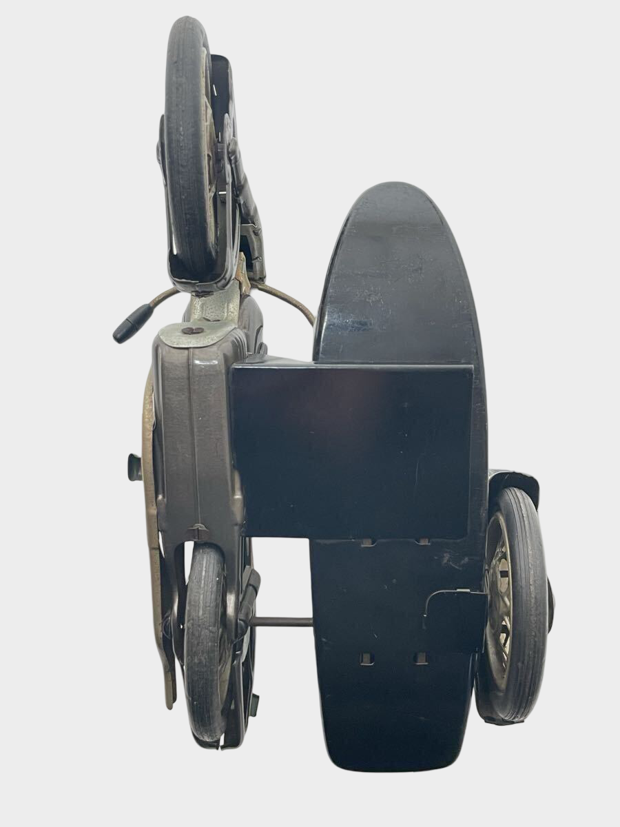 Vintage Japanese Tin Sidecar Motorcycle M-732 | Marusan-Style Showa Retro Friction Bike Toy | Made in Japan