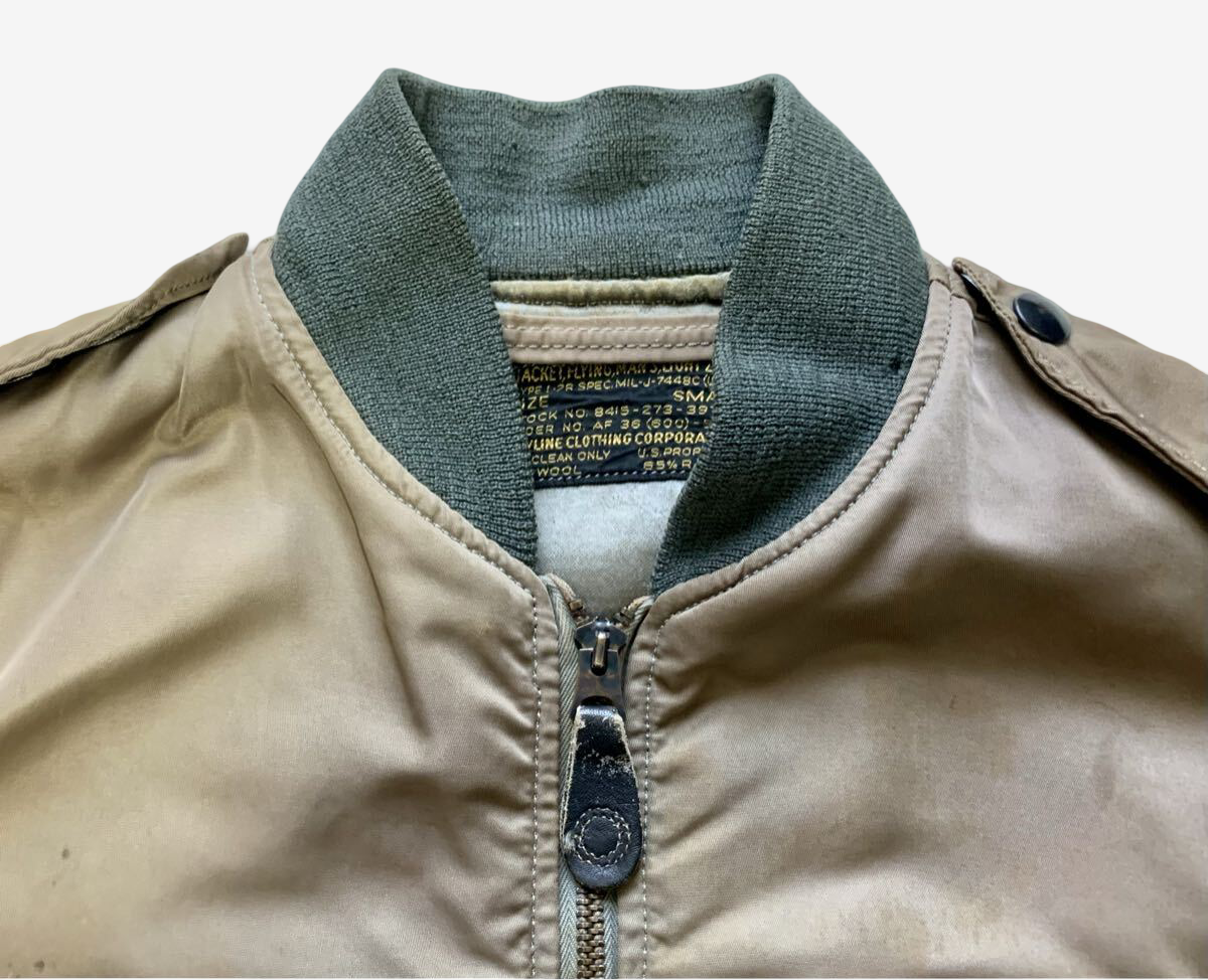 Vintage USAF L-2B Flight Jacket Skyline Clothing MIL-J-7448C Early Nylon Military Jacket Small Original