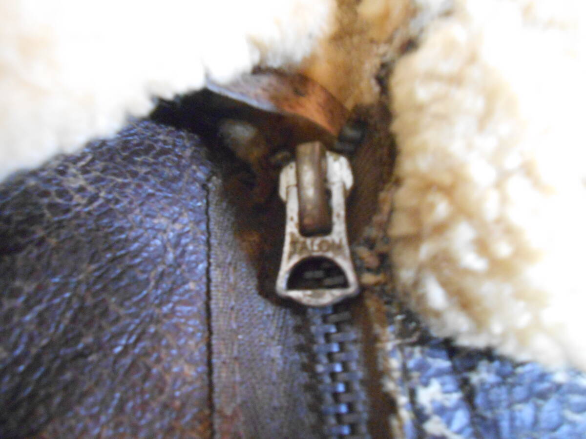 WWII D-1 Type Shearling Flight Jacket with Korean War Blood Chit, Reinforced Sleeves, Talon Zip, US 40