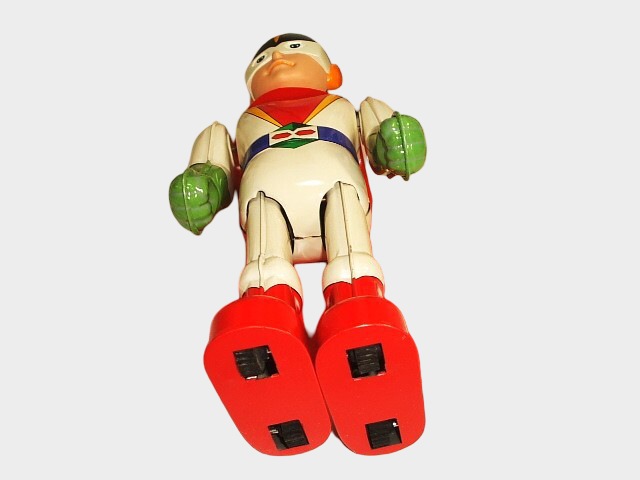 Yusei Kamen Tinplate Figure Biriken Shokai Zenmai Wind Up Boxed Showa Hero