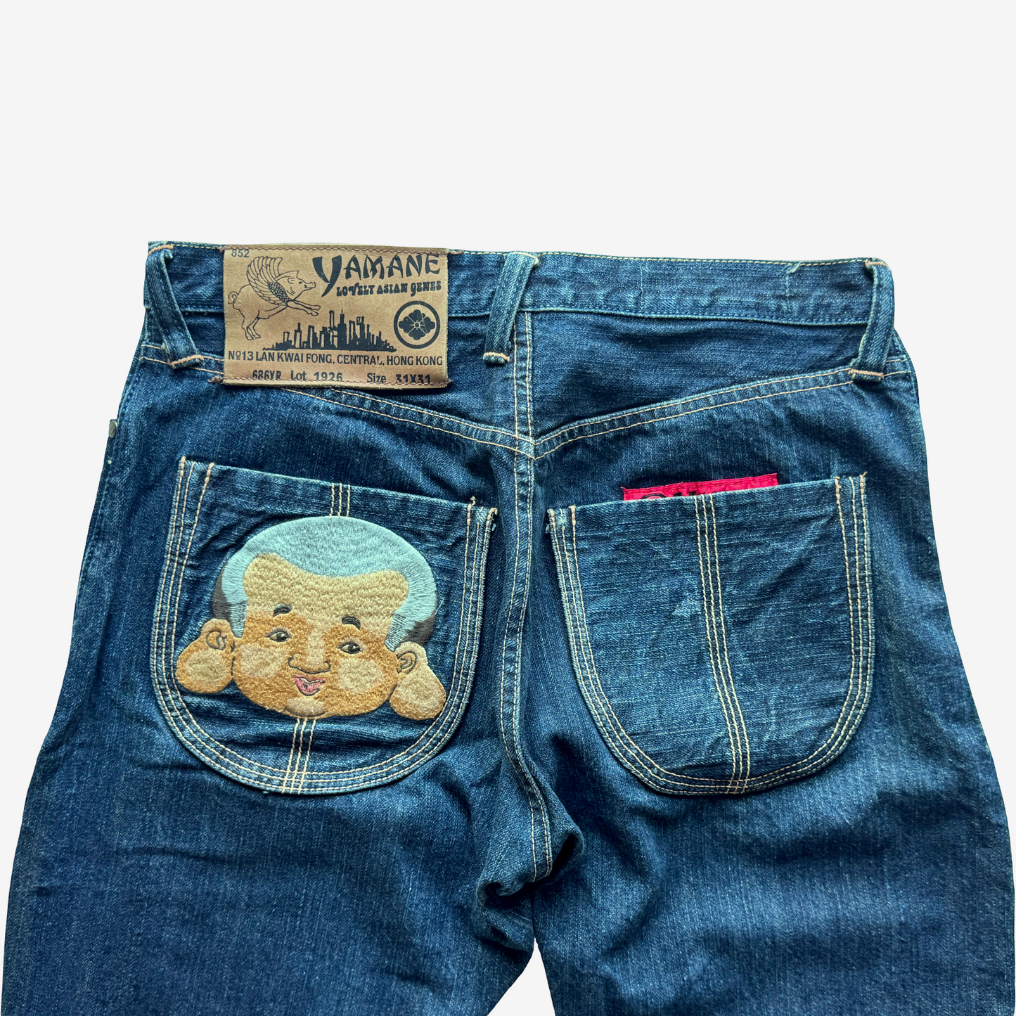Vintage YAMANE EVISU Kintaro Koi Embroidered Jeans W31 Tapered Japanese Amekaji Denim Lot 1926