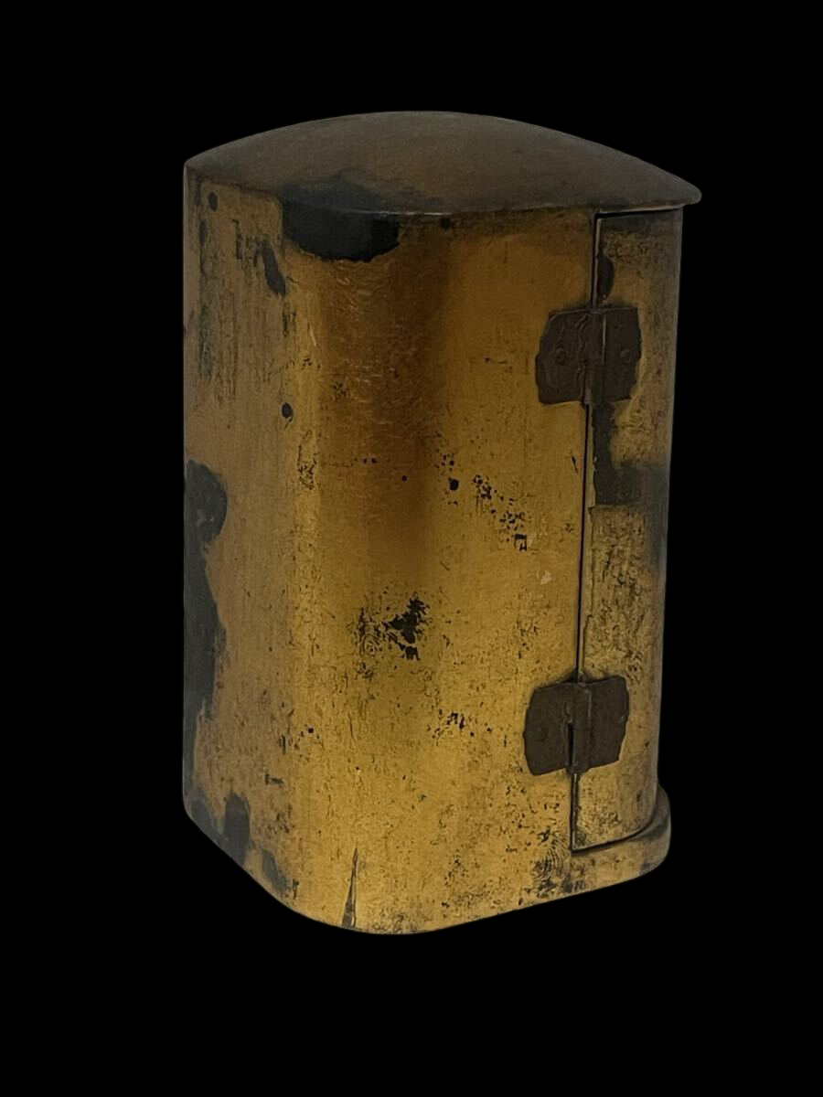 Miniature Zushi Shrine: Dakiniten with Fox Attendant — Gilt Interior, Hand-Painted Devotional Icon (Est. H13 cm) | Japanese Sacred Art