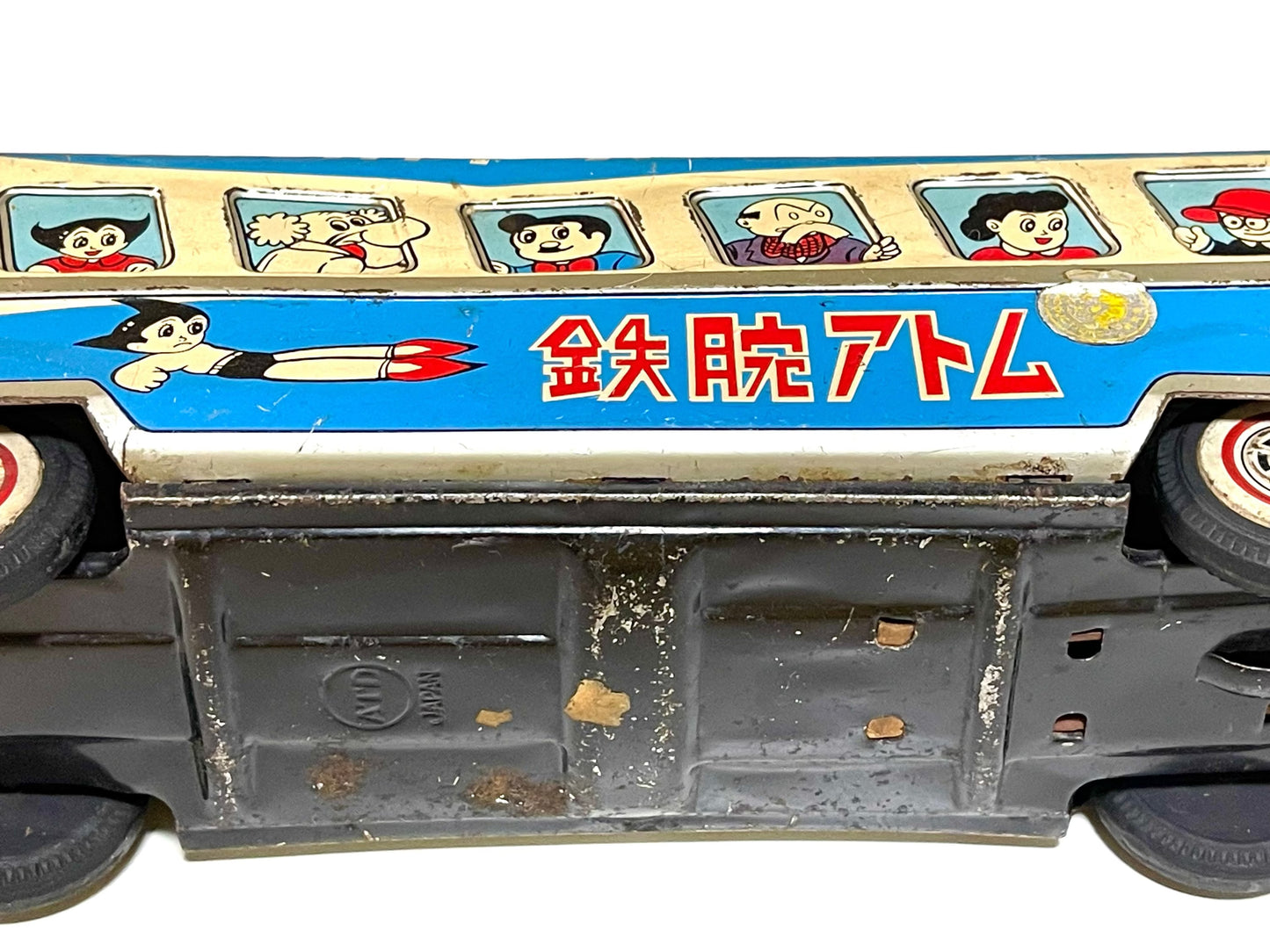 Autobús Astro Boy Tetsuwan Mighty Atom de Tezuka Osamu Productions, vehículo de juguete vintage japonés de hojalata, 34 cm