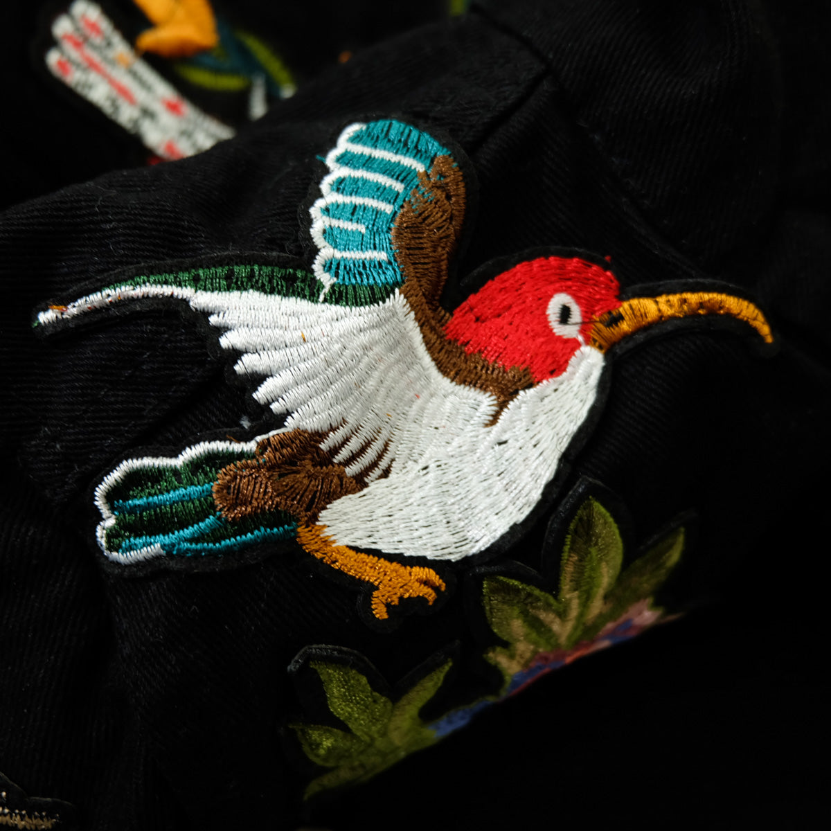 Black Embroidered Tiger Butterfly Floral Denim Jacket | L’Aveugle Pur Amour Patchwork Trucker Custom Patches | Wearable Art Statement Jean Jacket